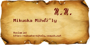 Mikuska Mihály névjegykártya